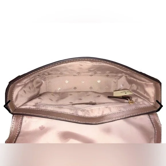 Blush Gold Leather Jeweled Crossbody/Shoulder Bag COA Included, Goldtone EUC